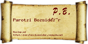 Parotzi Bozsidár névjegykártya